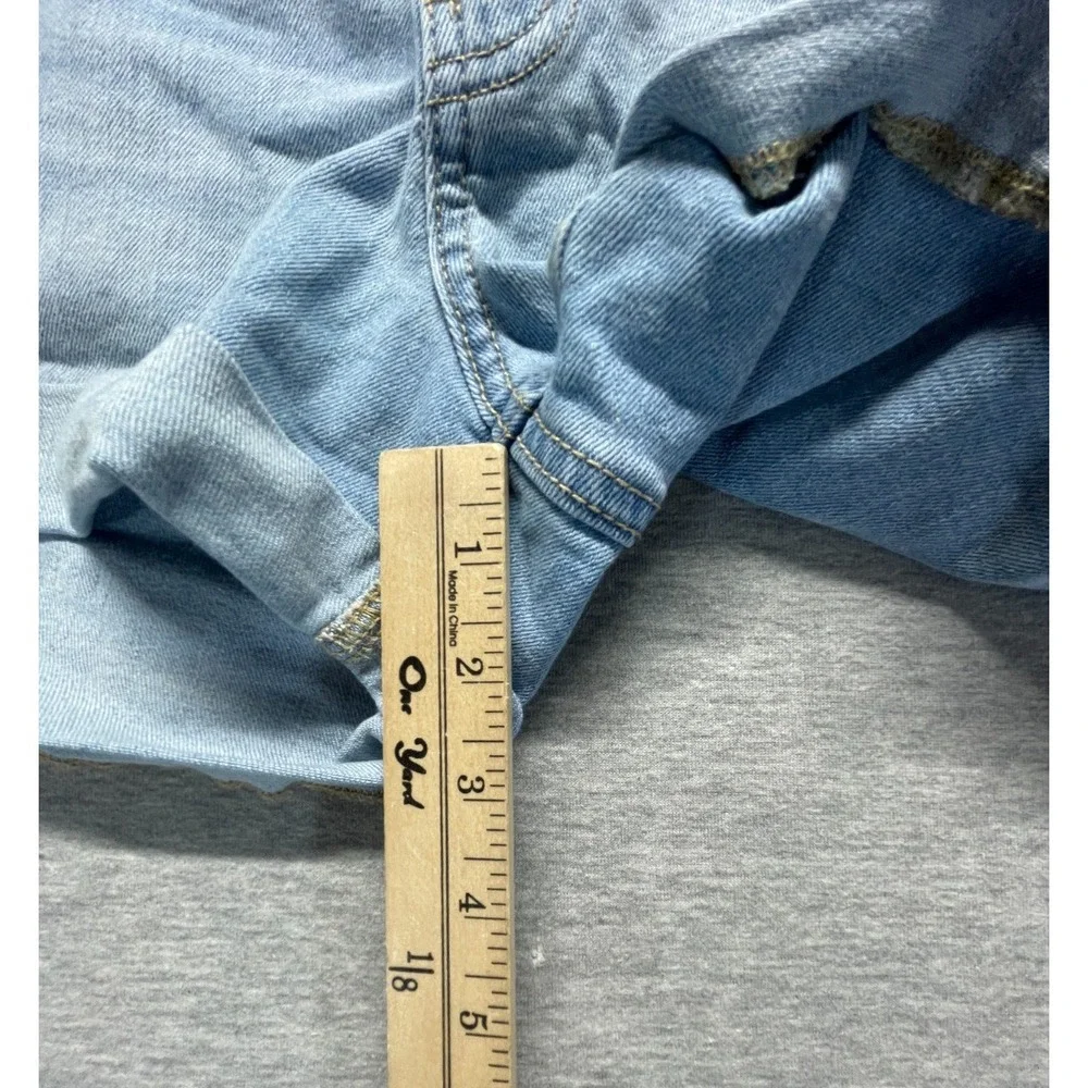 Old Navy Wow Shorts Womens 10 Blue Denim Cotton High Rise Stretch Cuffed Hem